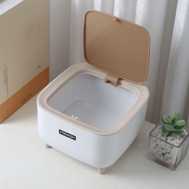 高腳木紋桌面垃圾桶 方形 桌面款-細節圖3