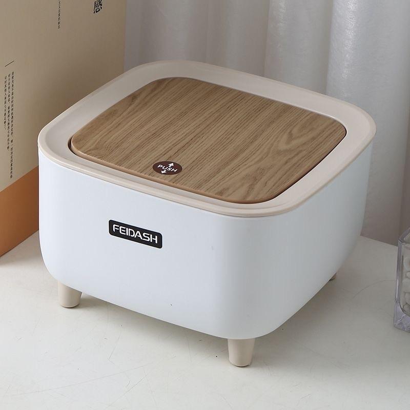 高腳木紋桌面垃圾桶 方形 桌面款-細節圖4