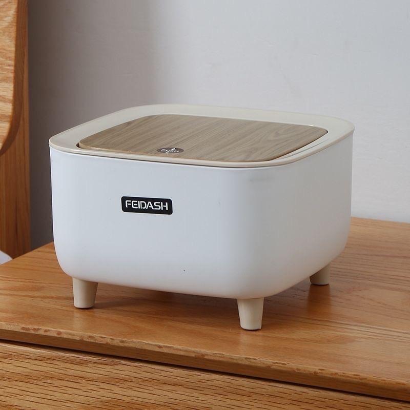 高腳木紋桌面垃圾桶 方形 桌面款-細節圖5