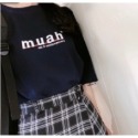 muahmuah 短袖 厚棉 短T 經典短袖 多色 多款 上衣 情侶衣 正韓 情侶服 男女款-規格圖9