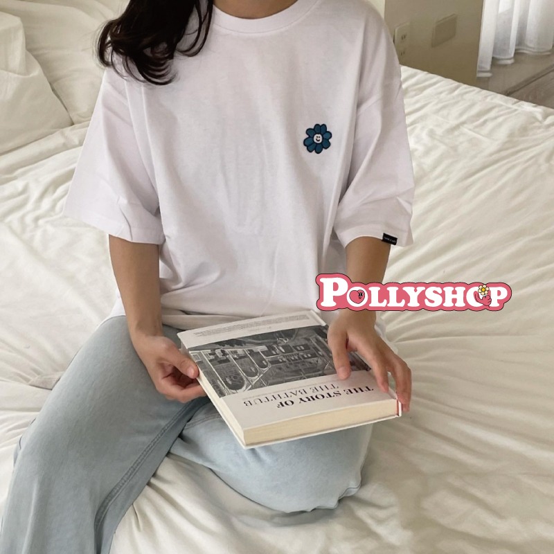 【1-4天出货】 Mark Gonzales 胸前刺绣小花花短袖小天使Whatitisnt 短踢短T-細節圖4