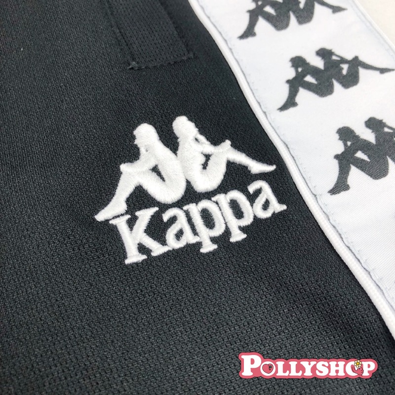【正韓免運】KAPPA 短褲 串標 LOGO 黑色 白邊 運動 韓國公司貨-細節圖2