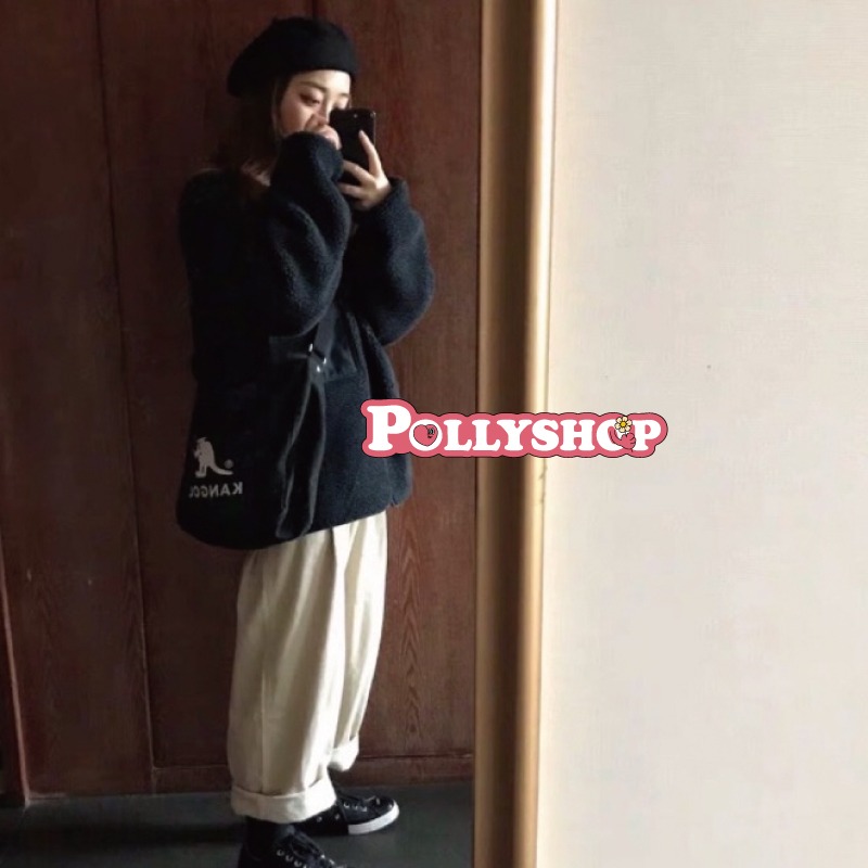 【現貨1-4天出貨】 kangol 帆布包 袋鼠 單肩斜挎包 托特包 休閒側肩包 女生包包 學院風包 帆布袋-細節圖3