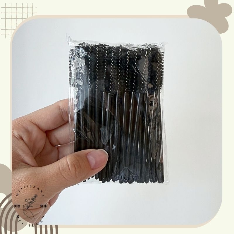 現貨 睫毛刷 拋棄式睫毛刷 植睫毛接睫毛種睫毛燙睫毛 眉毛刷 眉毛梳 睫毛刷 一包50枝 美睫娜娜 美睫工具-細節圖2