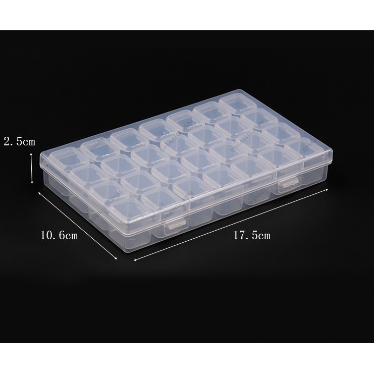 現貨 美睫娜娜 28格獨立收納盒 耳環收納 飾品 鑽 小物收納 收納盒 獨立排裝 一目瞭然 美甲收納盒-細節圖4