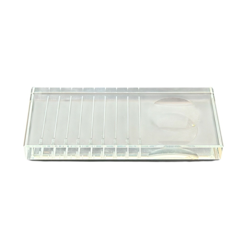 【美睫娜娜】嫁接睫毛 專用長方型 二合一水晶台 (有睫毛尺寸刻度+黑膠槽)  玻璃台 睫毛整理台  調色 玻璃台-細節圖5