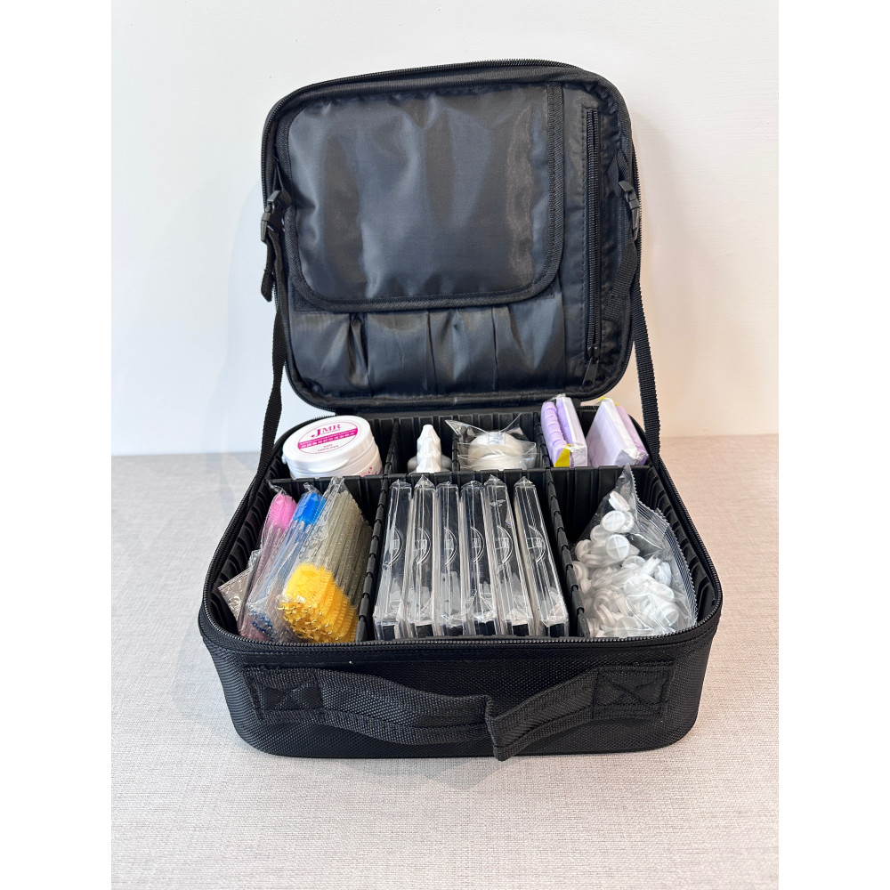 小號化妝箱 小號美睫箱 外出包 美睫手提箱 現貨 手提美睫箱 小尺寸 紋繡箱 黑色手提箱-細節圖5