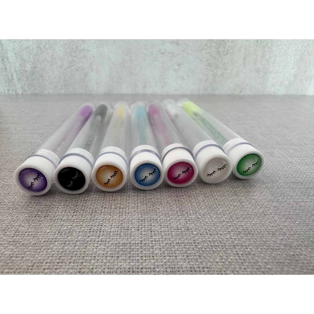 睫毛刷 現貨 水晶睫毛刷 試管睫毛刷 美睫刷 小刷子 水晶桿睫毛刷 攜帶式睫毛刷 多色睫毛刷-細節圖3