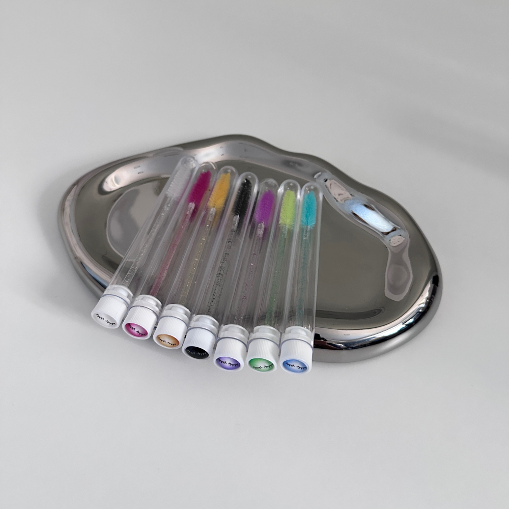 睫毛刷 現貨 水晶睫毛刷 試管睫毛刷 美睫刷 小刷子 水晶桿睫毛刷 攜帶式睫毛刷 多色睫毛刷-細節圖5