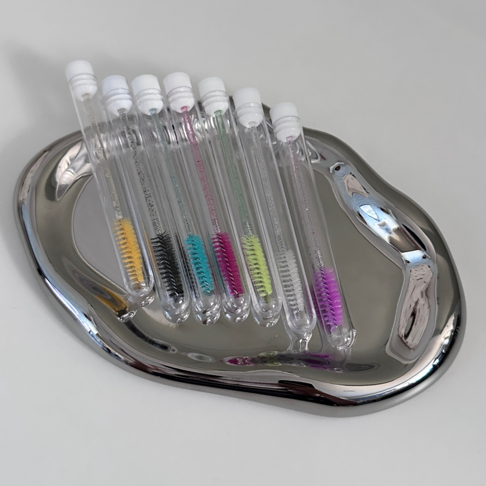 睫毛刷 現貨 水晶睫毛刷 試管睫毛刷 美睫刷 小刷子 水晶桿睫毛刷 攜帶式睫毛刷 多色睫毛刷-細節圖7