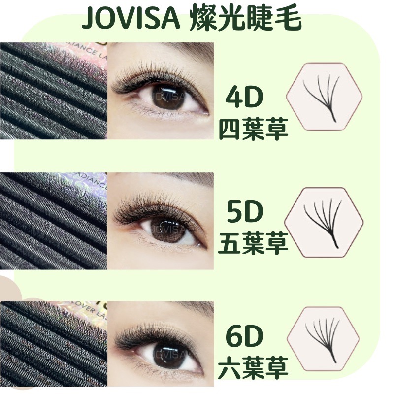JOVISA 四葉草 假睫毛 五葉草 六葉草 燦光睫毛 CC卷 D卷 現貨 燦光系列 美睫材料-細節圖3