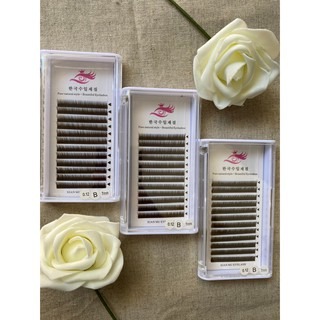 美睫娜娜 咖啡色 下睫毛 0.1 捲度B 絲絨 自然感 長度6mm 7mm 大容量 類真睫毛 韓劇指定款 美睫娜娜-細節圖3