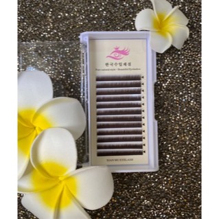 美睫娜娜 咖啡色 下睫毛 0.1 捲度B 絲絨 自然感 長度6mm 7mm 大容量 類真睫毛 韓劇指定款 美睫娜娜-細節圖5