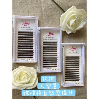 美睫娜娜 咖啡色 下睫毛 0.1 捲度B 絲絨 自然感 長度6mm 7mm 大容量 類真睫毛 韓劇指定款 美睫娜娜-細節圖6