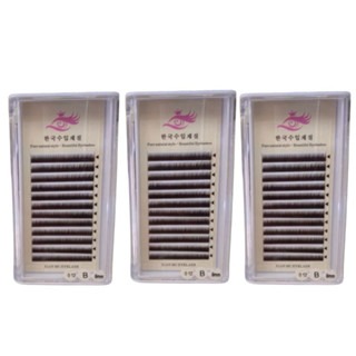 美睫娜娜 咖啡色 下睫毛 0.1 捲度B 絲絨 自然感 長度6mm 7mm 大容量 類真睫毛 韓劇指定款 美睫娜娜-細節圖9