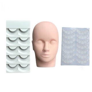 現貨 練習睫毛三件組 新手三件組 假人頭 五對練習睫毛 五對定位貼 嫁接睫毛 假睫毛 新手組 練習睫毛超值組 美睫娜娜-細節圖7