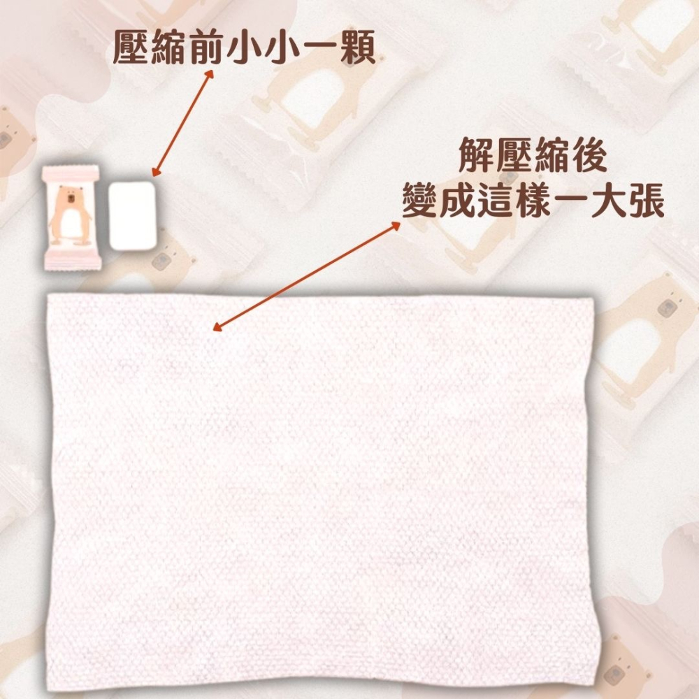 壓縮洗臉巾 小熊 現貨 洗臉巾 拋棄式毛巾 加厚毛巾 親膚材質 獨立包裝 壓縮毛巾 加厚加大 MJNN-細節圖3