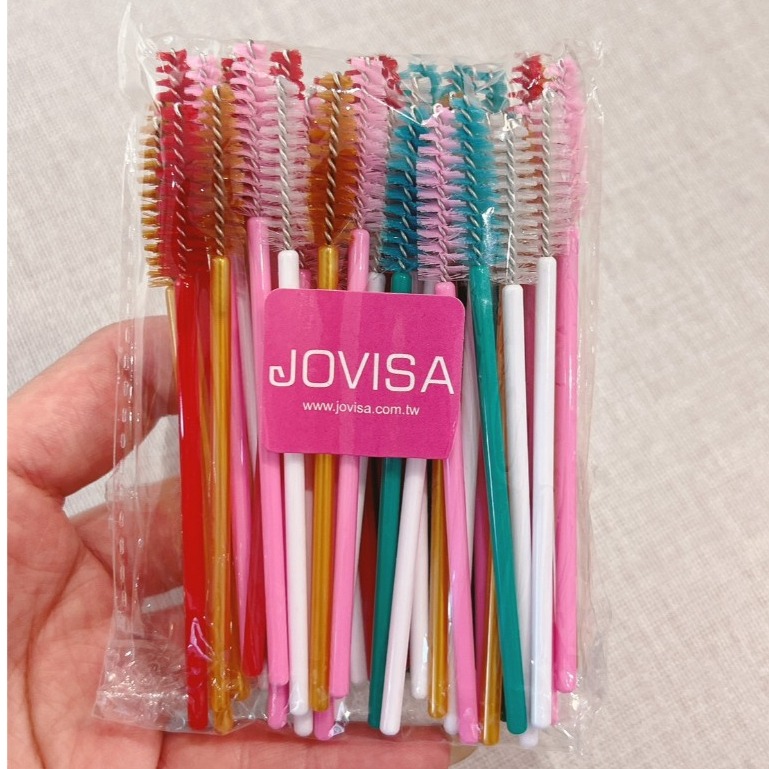 JOVISA  睫毛刷 彩色睫毛刷 50支 螺旋睫毛刷 睫毛梳 角蛋白刷 美睫睫毛刷 眉毛刷 美睫材料 美睫娜娜-細節圖2