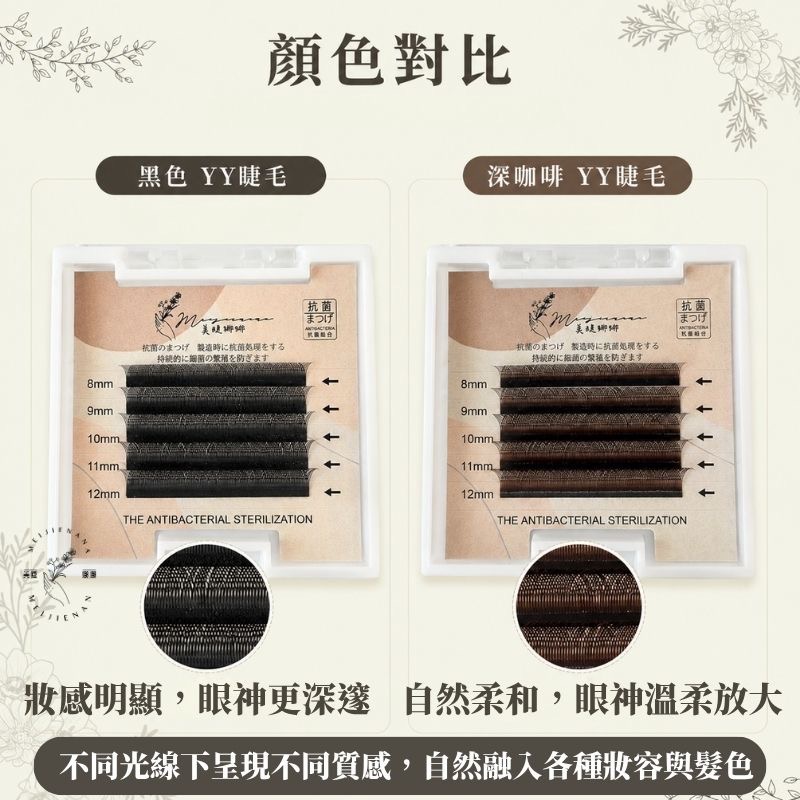 美睫娜娜 YY深咖啡色 睫毛 YY睫毛 毛料柔軟 嫁接睫毛 假睫毛 Y毛 便利花美人魚睫毛 編織睫毛 自動開花 便利花-細節圖4