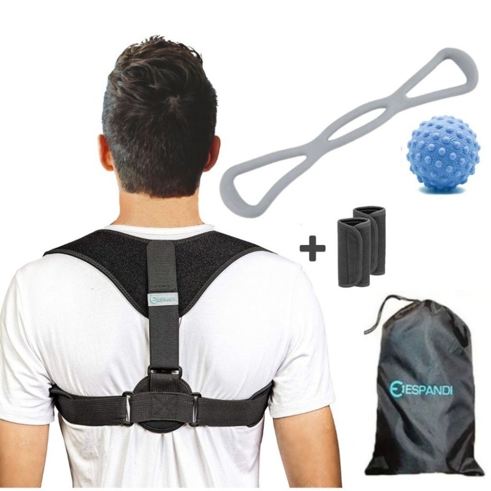 【德國現貨】駝背矯正器 駝背矯正帶 防止駝背 調節坐姿  成人男女駝背  背部痠痛 駝背帶 美胸帶 背部矯正-規格圖10