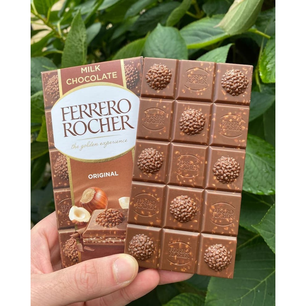 【義班迪】費列羅 Ferrero Rocher bar 金莎巧克力片 榛果牛奶 55%榛果黑巧克力 白巧克力 90g-細節圖4