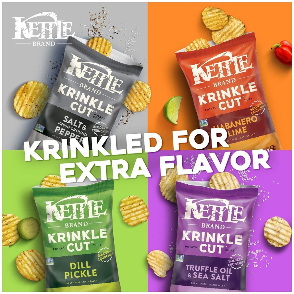 【義班迪】加拿大代購 KETTLE 洋芋片198g Potato Chips 海鹽 BBQ 蜂蜜芥末 巧達起司 零食-細節圖2