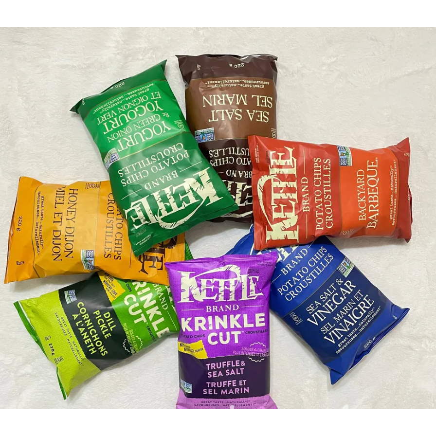 【義班迪】加拿大代購 KETTLE 洋芋片198g Potato Chips 海鹽 BBQ 蜂蜜芥末 巧達起司 零食-細節圖3