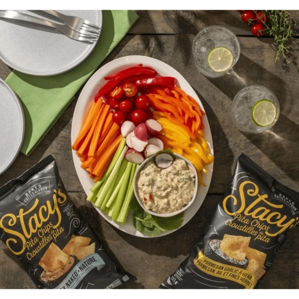 【義班迪】加拿大代購 stacy＇s Pita Chips 227g 玉米片 帕瑪森起司 蒜味洋芋片-細節圖3