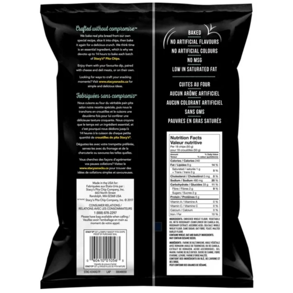 【義班迪】加拿大代購 stacy＇s Pita Chips 227g 玉米片 帕瑪森起司 蒜味洋芋片-細節圖4