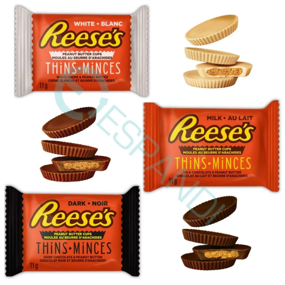 【義班迪】加拿大代購 Reese＇s 薄片巧克力杯 花生醬巧克力 黑巧克力 白巧克力 165g 單片包裝 加拿大零食-細節圖2