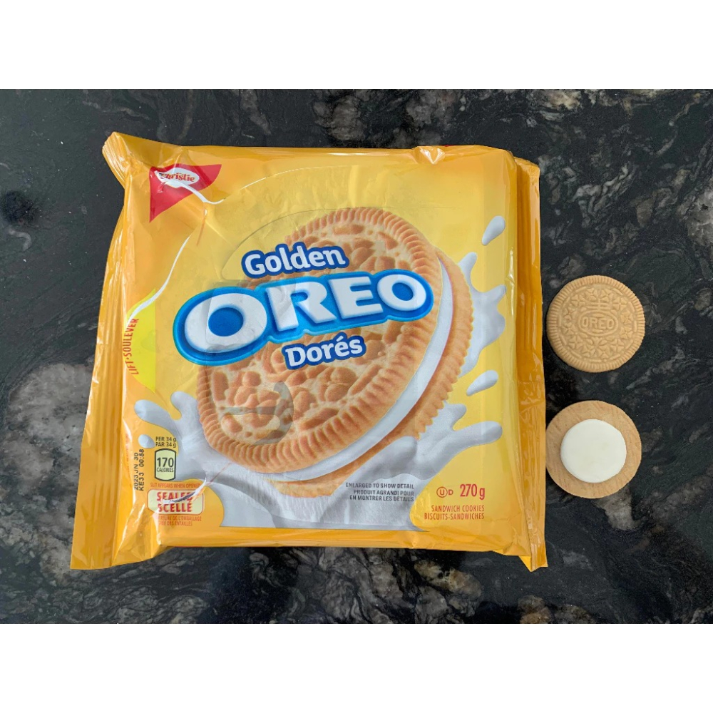 【義班迪】加拿大 Oreo Golden 奧利奧金色餅乾 270G 加拿大楓糖餅乾 巧克力餅乾 薄荷oero 雙層夾心-細節圖2