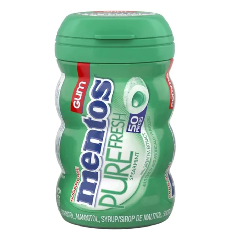 【義班迪】加拿大代購 Mentos 曼陀珠 無糖口香糖 爆汁口香糖 50顆 口腔 薄荷糖 薄荷口香糖-規格圖3