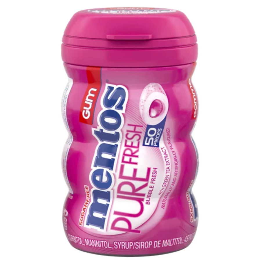 【義班迪】加拿大代購 Mentos 曼陀珠 無糖口香糖 爆汁口香糖 50顆 口腔 薄荷糖 薄荷口香糖-規格圖3