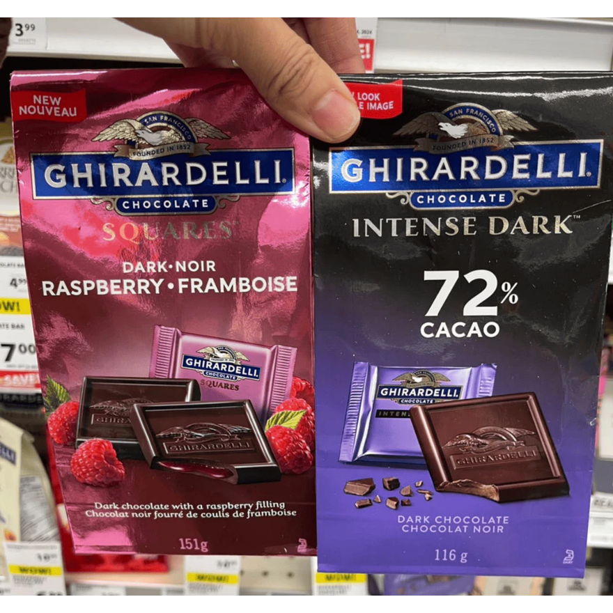 【義班迪】加拿大代購 GHIRARDELLI 巧克力 多種口味 黑巧克力 薄荷 焦糖內餡 聖誕節 大包裝 可可粉-規格圖8