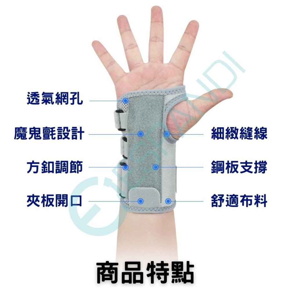 【美國™】Espandi 升級款滑鼠手運動護腕｜鋼板支撐護腕 左右通用護具 工作防護護腕 運動手腕固定 電腦滑鼠手腕支撐-細節圖6