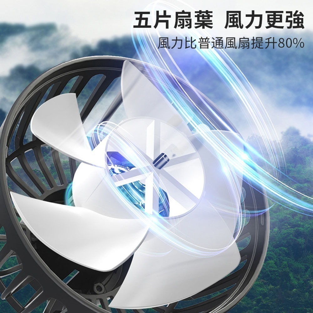 USB款 車用夾管型後座雙頭風扇 頭枕風扇 大風量 USB供電 3擋風速 基座萬向旋轉 左右調整風向-細節圖7