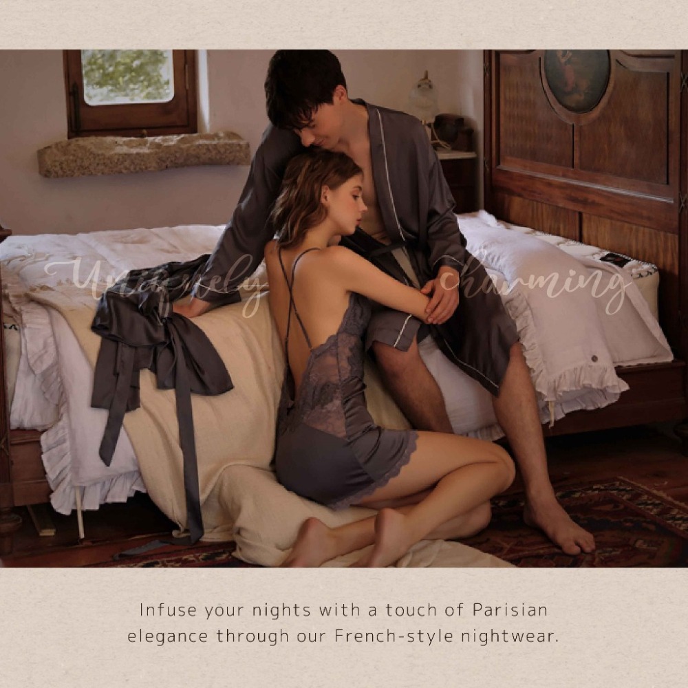 Yola優辣✨現貨 性感睡衣 睡袍 情趣睡衣 緞面睡衣 冰絲睡衣 蕾絲睡衣 女生睡衣 吊帶睡衣 法式睡衣 絲質睡衣-細節圖7