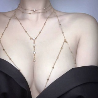 Yola優辣✨現貨 胸鍊 頸鍊 項鍊 女生項鍊 情趣 性感 比基尼 女項鍊 配飾 胸鏈 頸鏈 身體鍊 比基尼鍊 鎖骨鍊-細節圖2