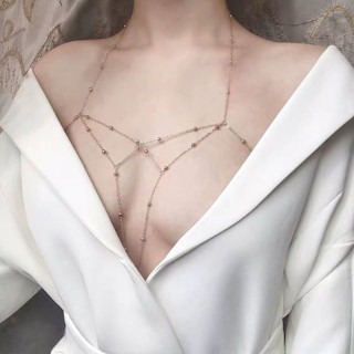 Yola優辣✨現貨 胸鍊 頸鍊 項鍊 女生項鍊 情趣 性感 比基尼 女項鍊 配飾 胸鏈 頸鏈 身體鍊 比基尼鍊 鎖骨鍊-細節圖3