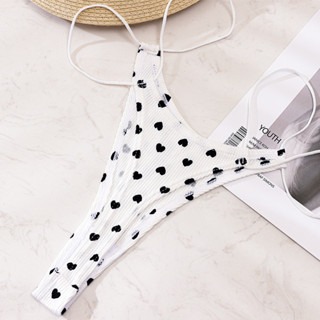 白底黑心丁字褲+瀏海貼