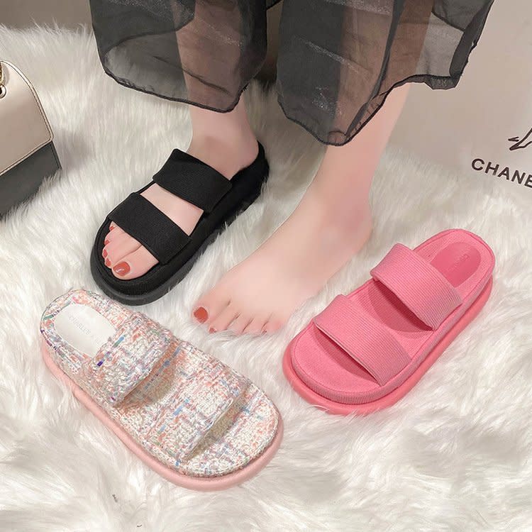 拖鞋 女2023新款女鞋夏季正韓套趾一字涼女式外穿休閒批髮-細節圖2