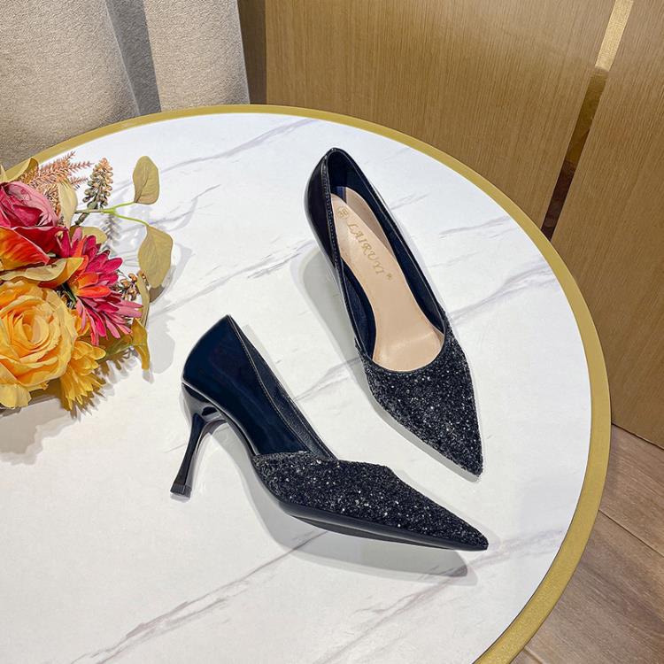 高跟鞋 一件代髮lp06-11格利特尖頭鞋淺口細跟時裝單鞋百搭宴會女鞋-細節圖6