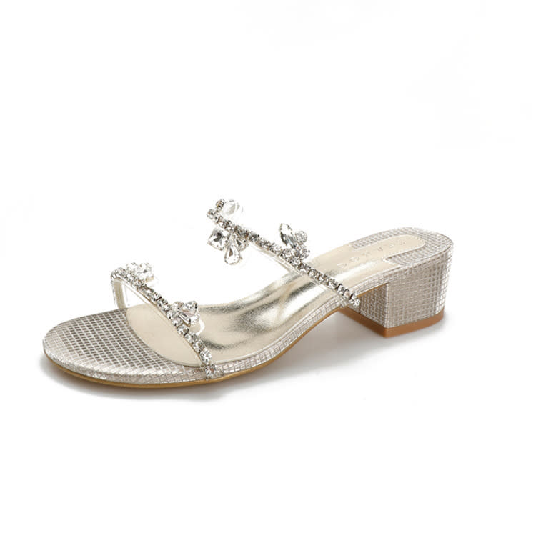 中跟鞋 葡萄媽studiolee同款水鉆涼鞋女夏新款露趾少女性感涼拖外穿-細節圖6