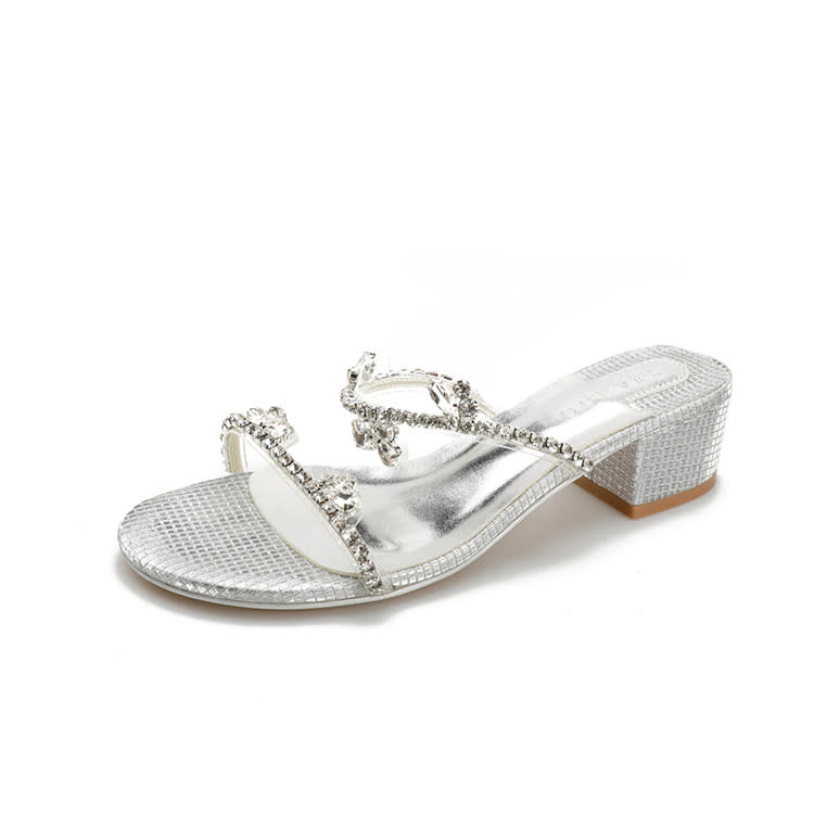 中跟鞋 葡萄媽studiolee同款水鉆涼鞋女夏新款露趾少女性感涼拖外穿-細節圖7