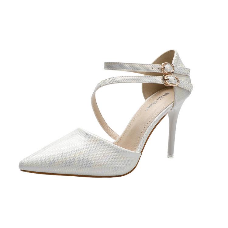 高跟鞋 200-27歐美性感尖頭淺口鞋一字帶性感涼鞋細跟宴會網紅女鞋-細節圖6