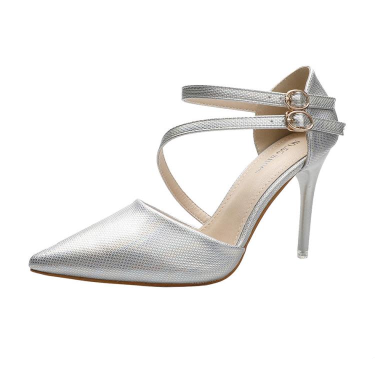 高跟鞋 200-27歐美性感尖頭淺口鞋一字帶性感涼鞋細跟宴會網紅女鞋-細節圖7