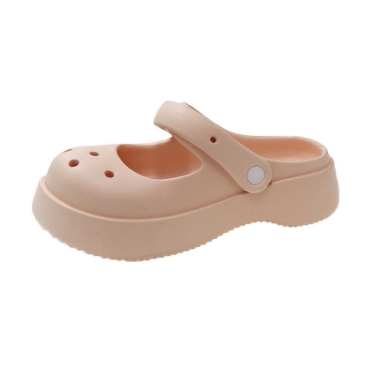 踩屎感EVA包頭拖鞋女2023夏季新款正韓鏤空透氣二穿厚底洞洞鞋女-細節圖7