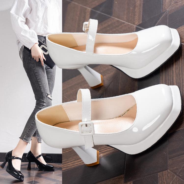 高跟鞋 復古瑪麗珍鞋女圓頭2023年新款韓系溫柔jk制服小皮鞋鞋粗跟單-細節圖2