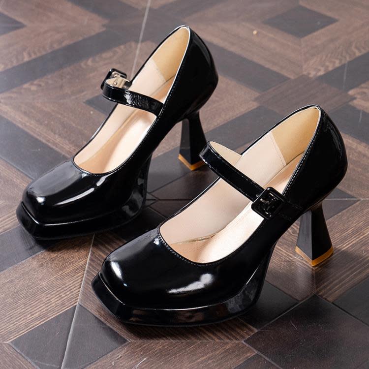 高跟鞋 復古瑪麗珍鞋女圓頭2023年新款韓系溫柔jk制服小皮鞋鞋粗跟單-細節圖6