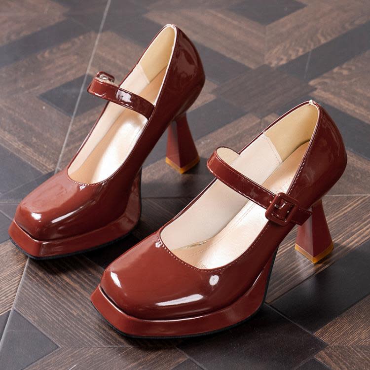 高跟鞋 復古瑪麗珍鞋女圓頭2023年新款韓系溫柔jk制服小皮鞋鞋粗跟單-細節圖8